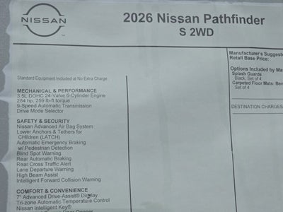 2026 Nissan Pathfinder S