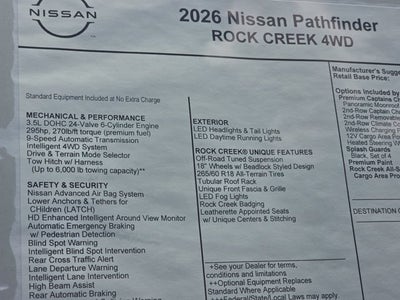2026 Nissan Pathfinder Rock Creek