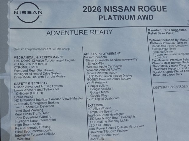 2026 Nissan Rogue Platinum