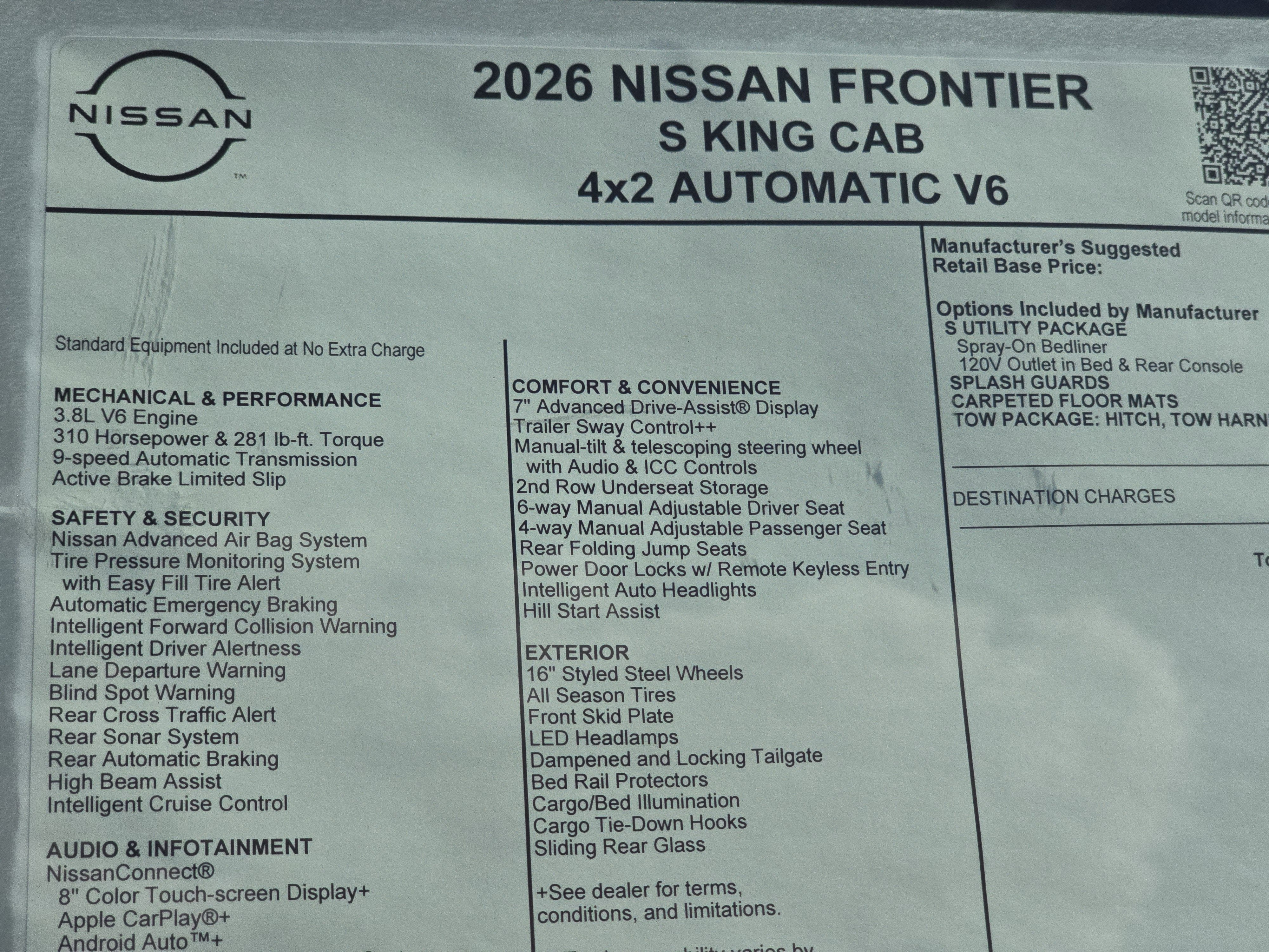 2026 Nissan Frontier S
