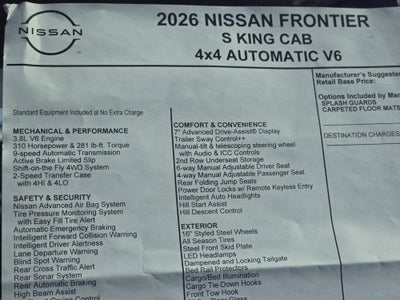 2026 Nissan Frontier S