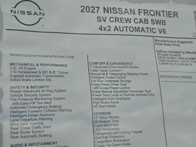 2027 Nissan Frontier SV