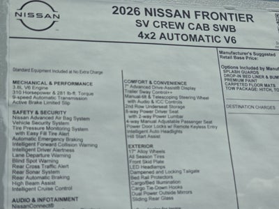 2026 Nissan Frontier SV