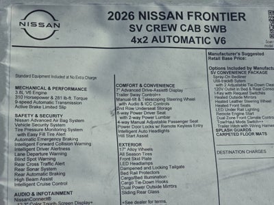 2026 Nissan Frontier SV
