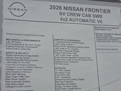 2026 Nissan Frontier SV