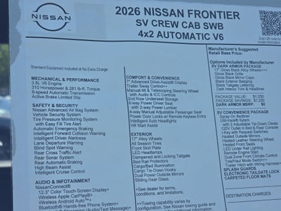 2026 Nissan Frontier SV