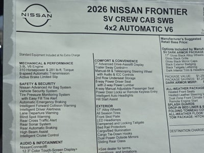 2026 Nissan Frontier SV