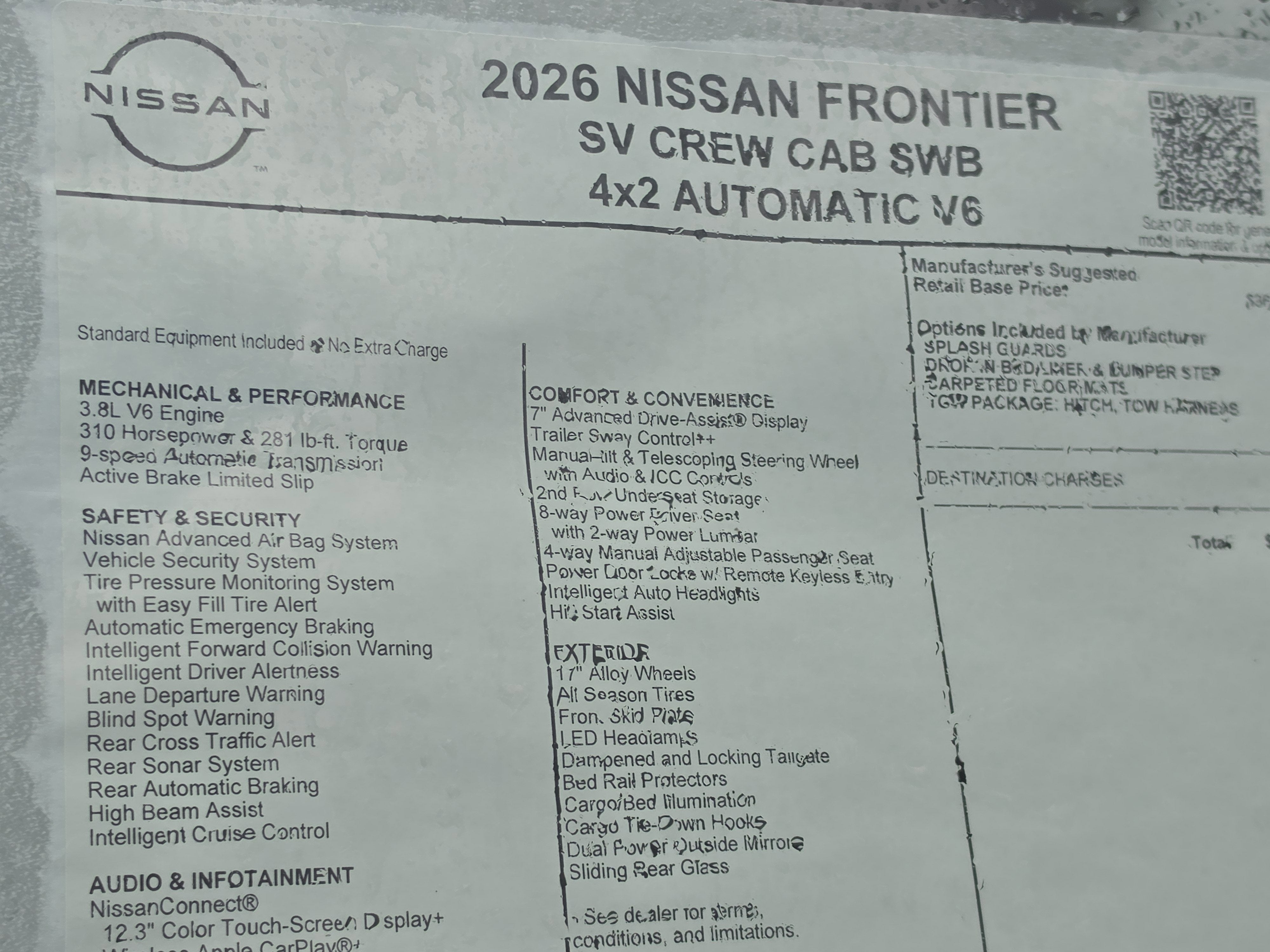 2026 Nissan Frontier SV