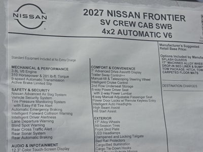2027 Nissan Frontier SV