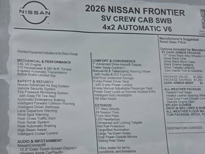 2026 Nissan Frontier SV