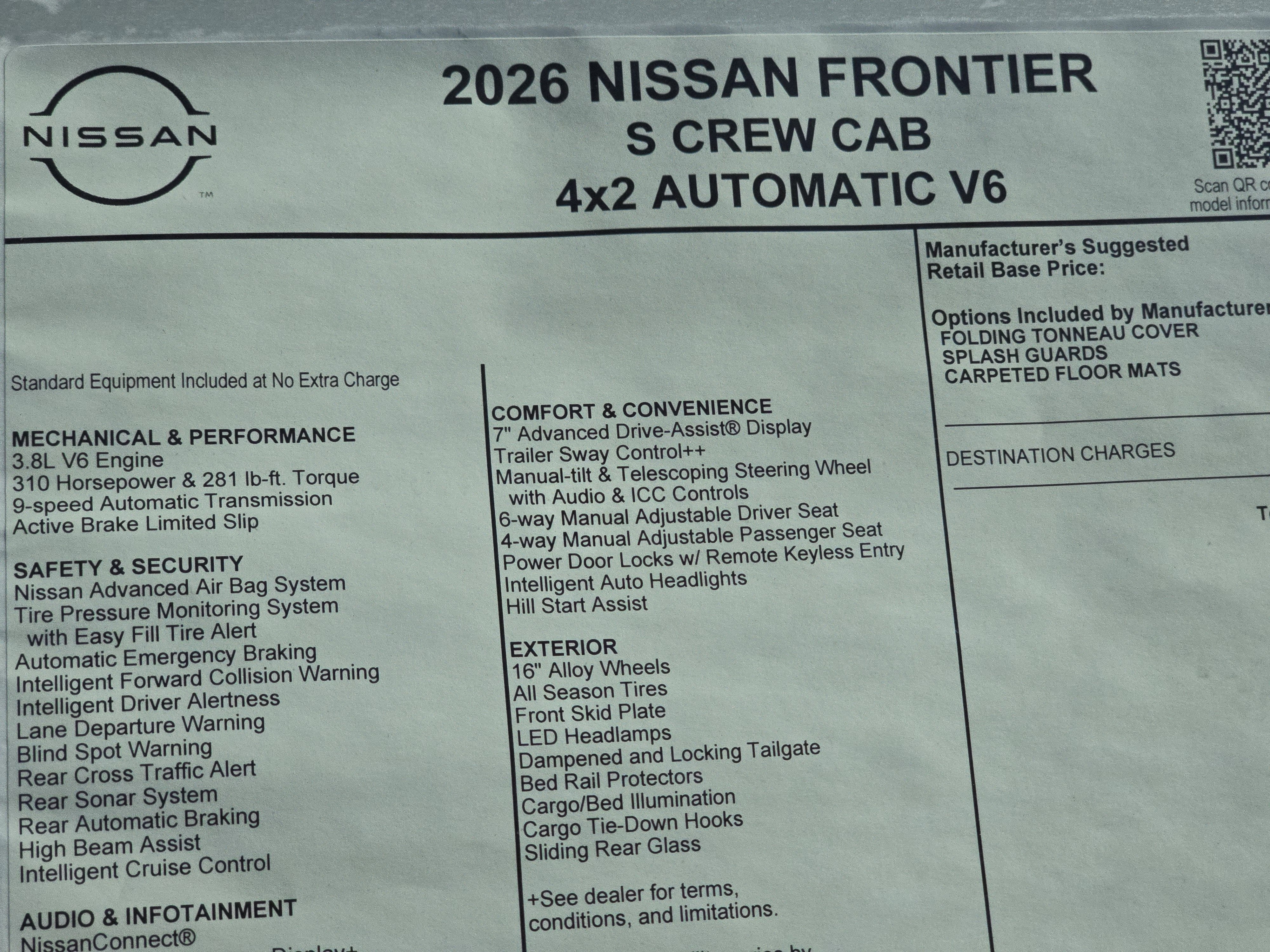 2026 Nissan Frontier S