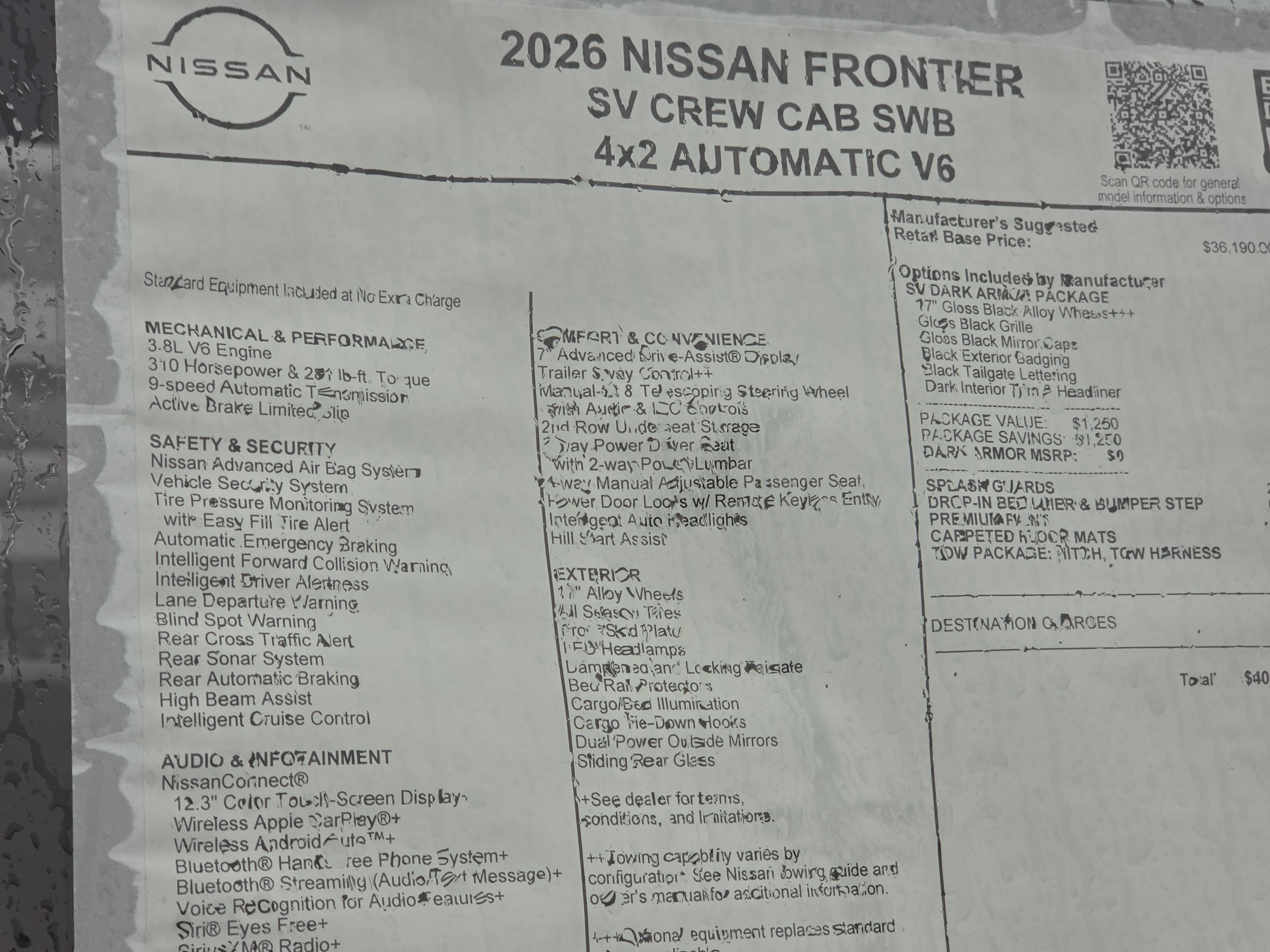 2026 Nissan Frontier SV