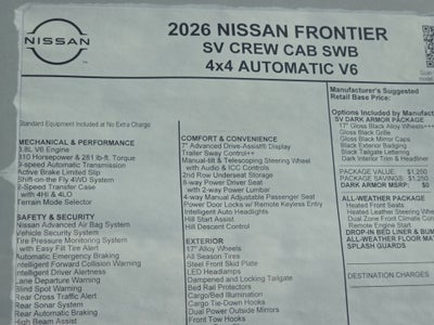 2026 Nissan Frontier SV