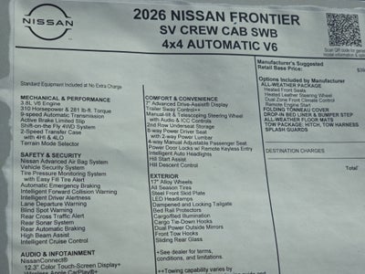 2026 Nissan Frontier SV