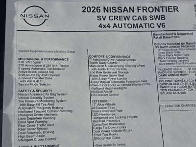 2026 Nissan Frontier SV