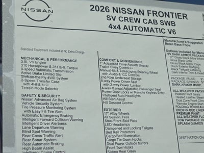 2026 Nissan Frontier SV