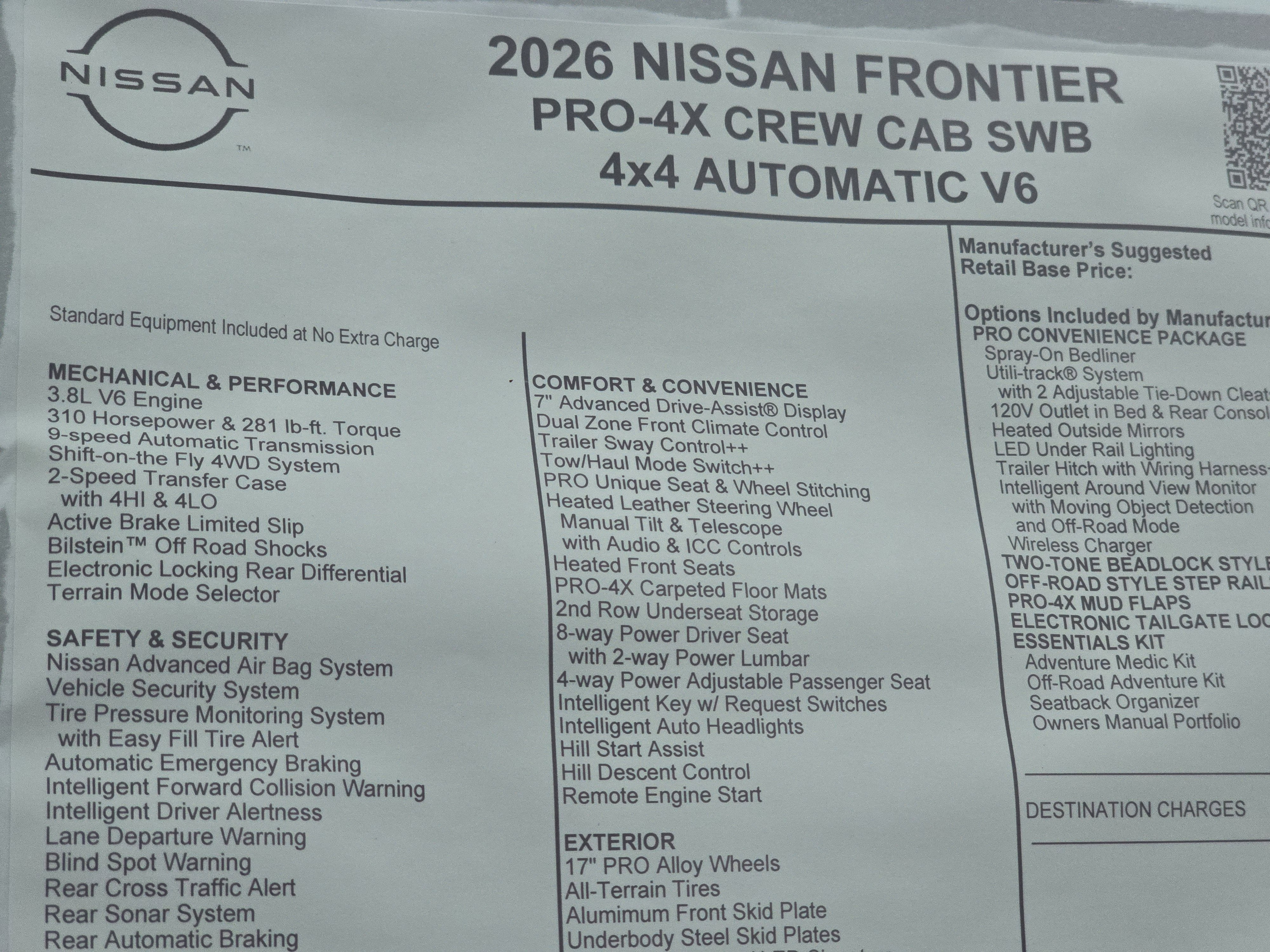 2026 Nissan Frontier PRO-4X