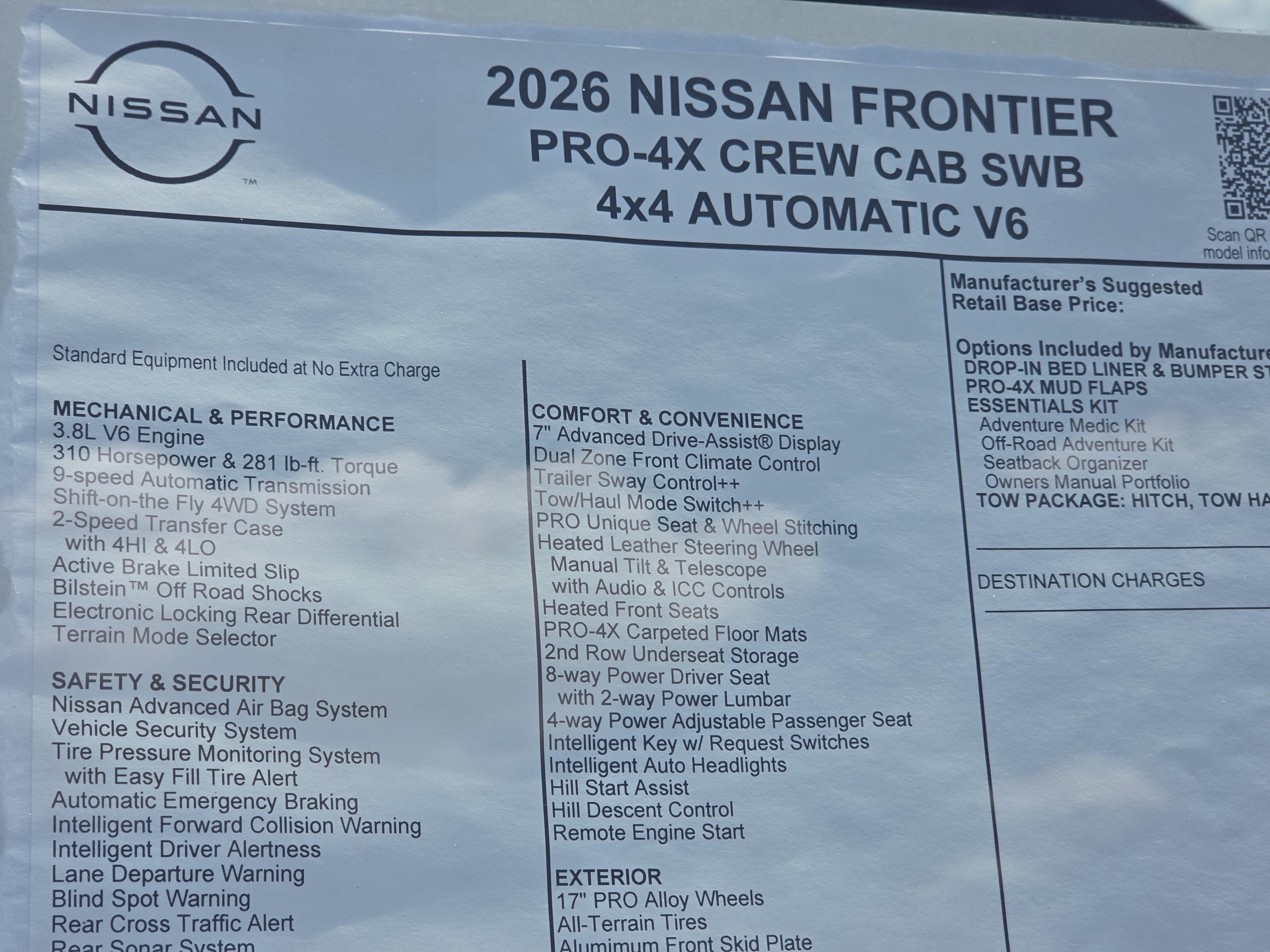 2026 Nissan Frontier PRO-4X