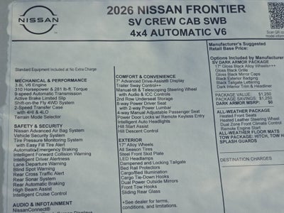 2026 Nissan Frontier SV
