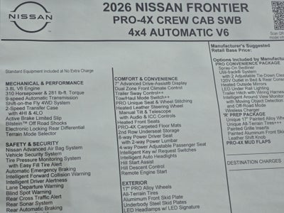 2026 Nissan Frontier PRO-4X w/R Package