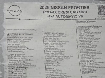 2026 Nissan Frontier PRO-4X w/R Package