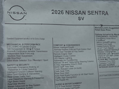 2026 Nissan Sentra SV