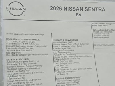 2026 Nissan Sentra SV