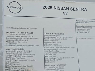 2026 Nissan Sentra SV