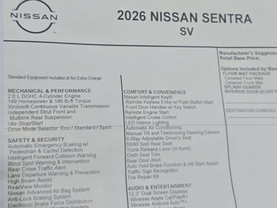 2026 Nissan Sentra SV