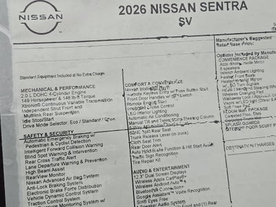 2026 Nissan Sentra SV