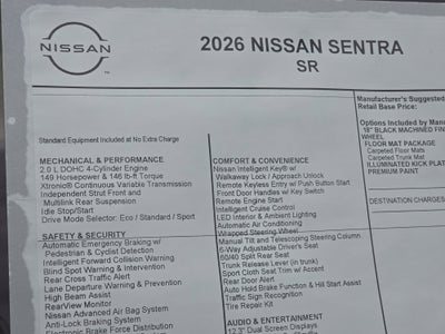 2026 Nissan Sentra SR