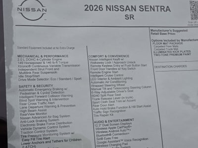 2026 Nissan Sentra SR