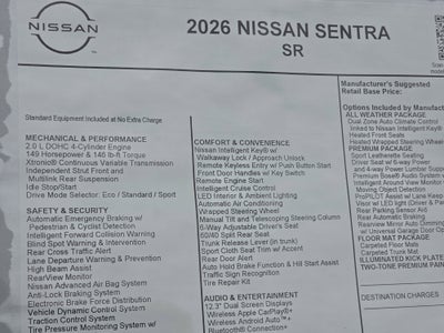 2026 Nissan Sentra SR