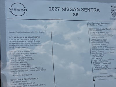 2027 Nissan Sentra SR