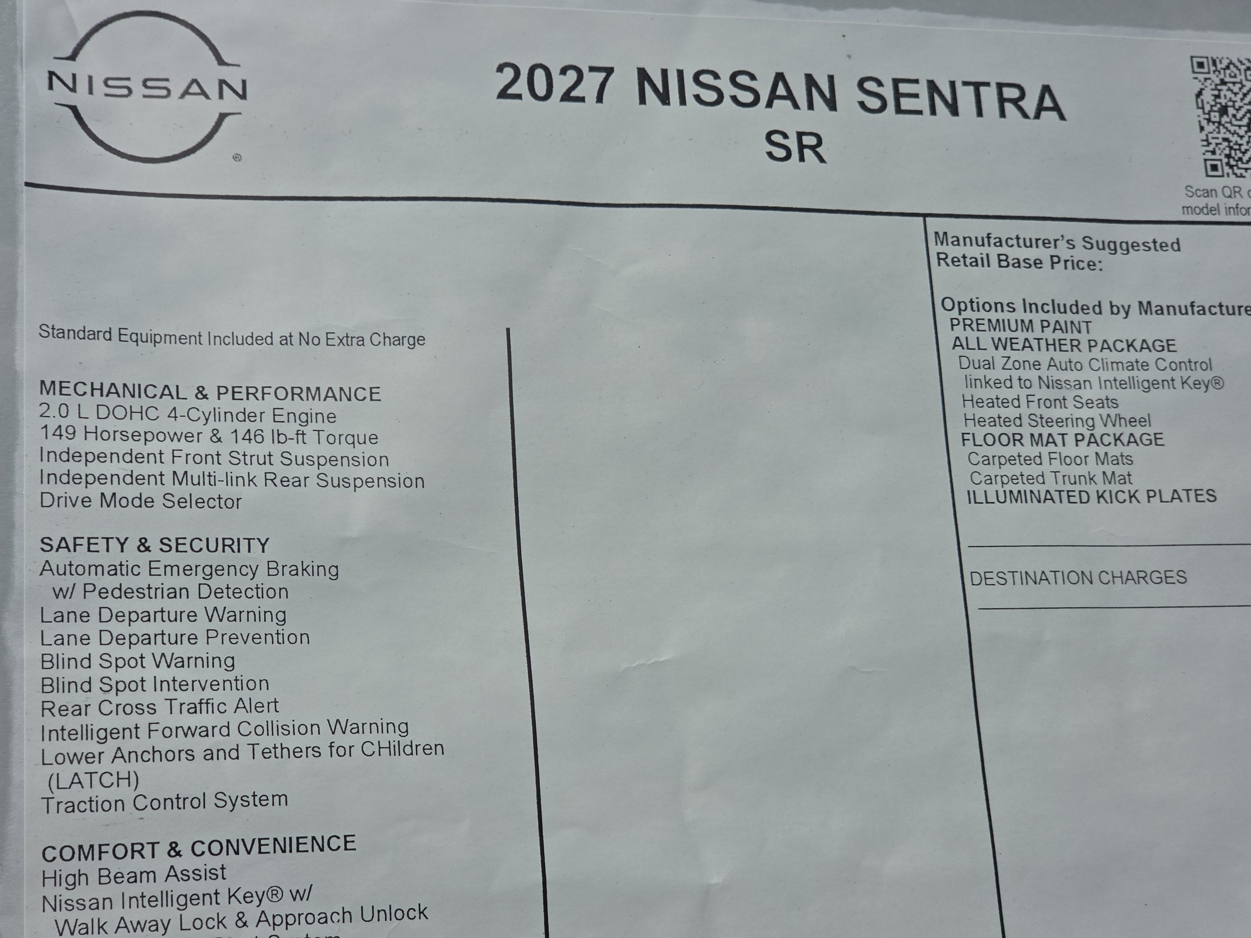 2027 Nissan Sentra SR
