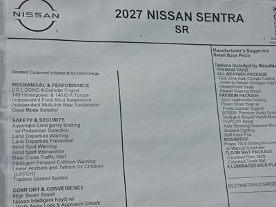 2027 Nissan Sentra SR