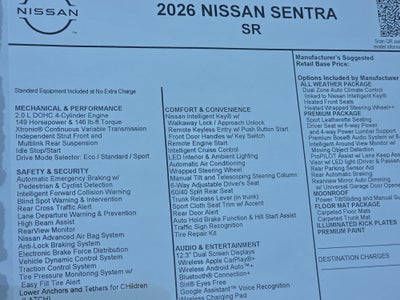 2026 Nissan Sentra SR