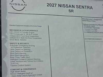2027 Nissan Sentra SR