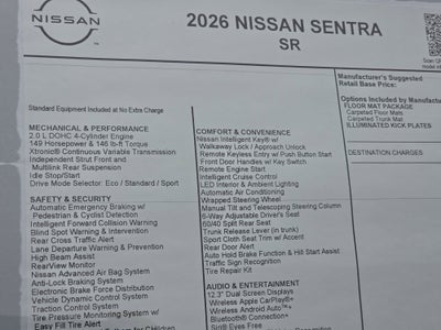 2026 Nissan Sentra SR