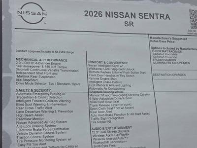 2026 Nissan Sentra SR