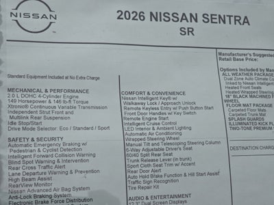 2026 Nissan Sentra SR