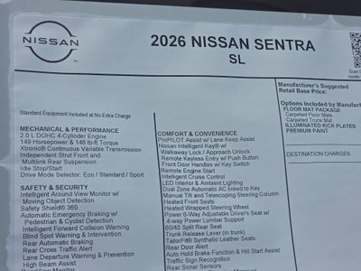 2026 Nissan Sentra SL