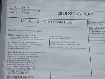 2025 Nissan Kicks Play S