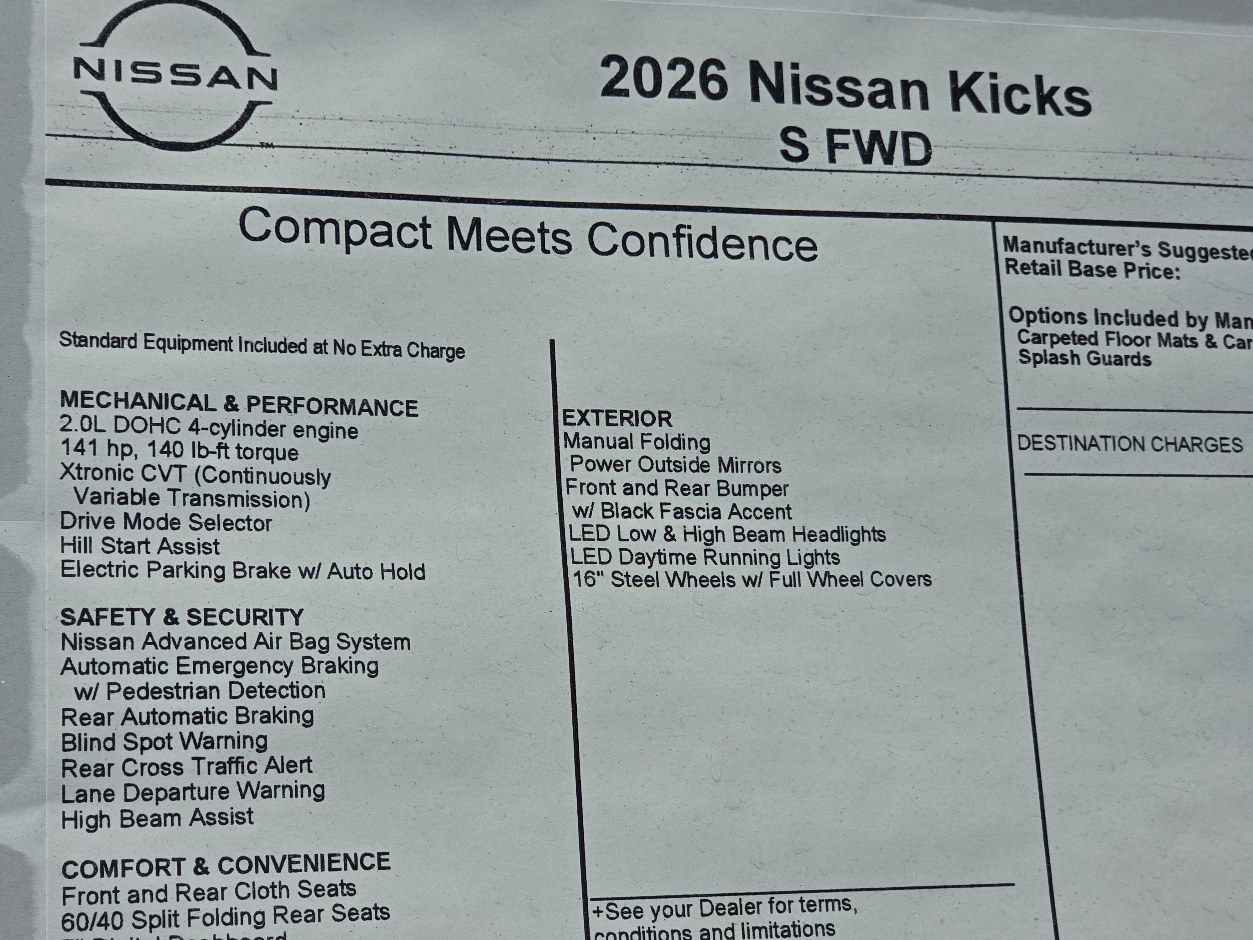 2026 Nissan Kicks S