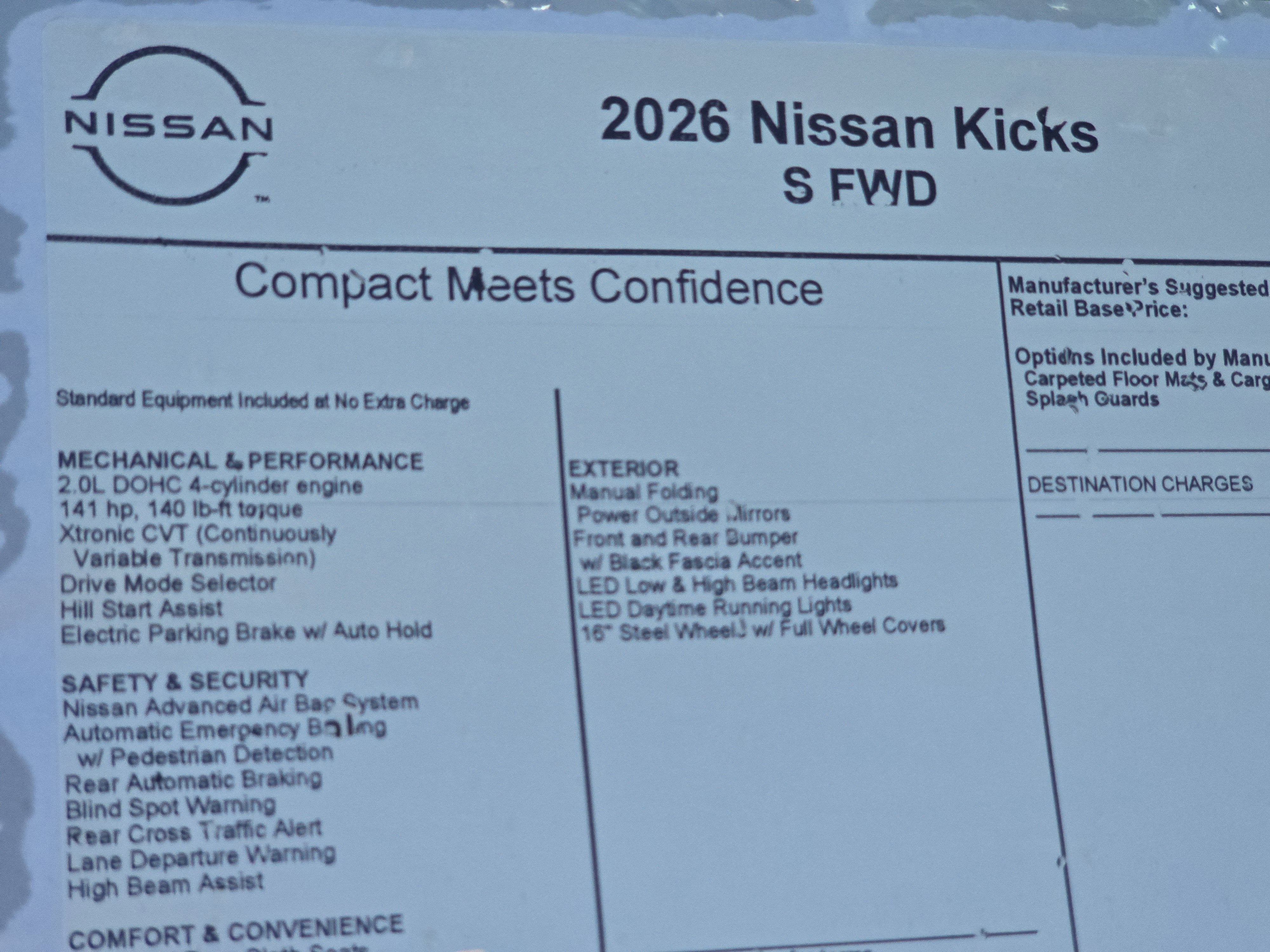2026 Nissan Kicks S