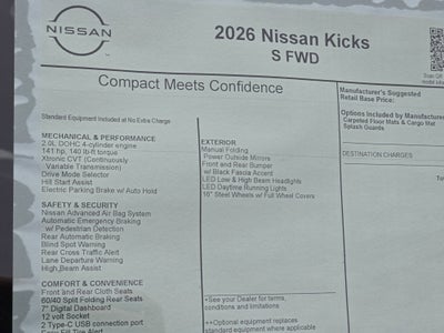 2026 Nissan Kicks S