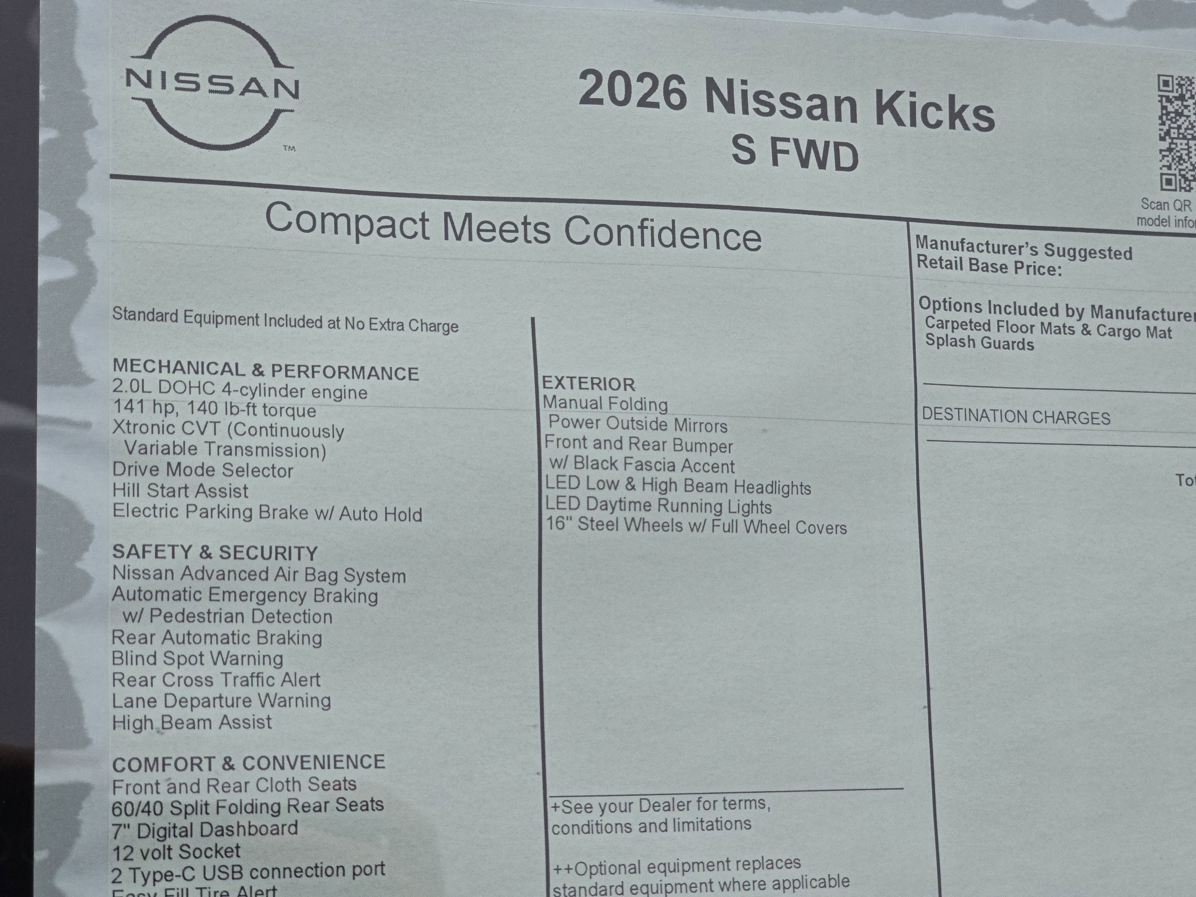 2026 Nissan Kicks S