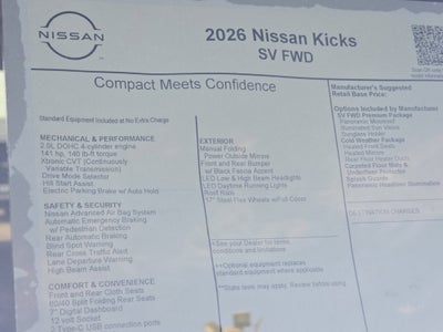 2026 Nissan Kicks SV