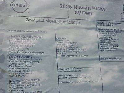 2026 Nissan Kicks SV