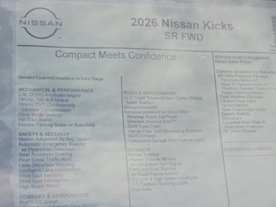 2026 Nissan Kicks SR